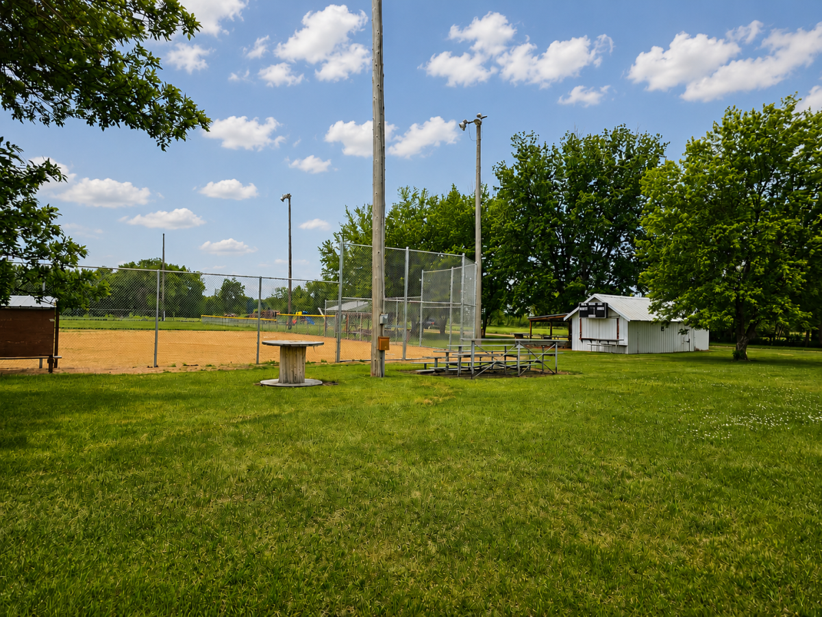 Community park baseball field on a sunny day